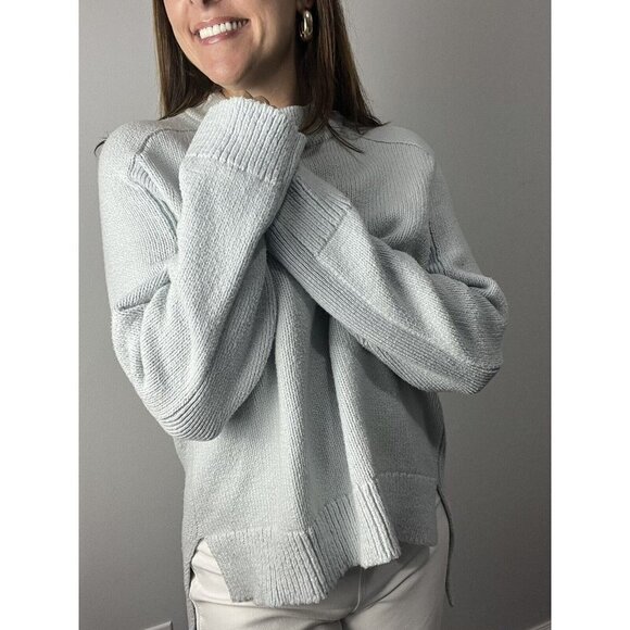 Rosetta Getty Cotton Blend Sky Blue High Low Sweater XS/S NWT - Picture 4 of 14